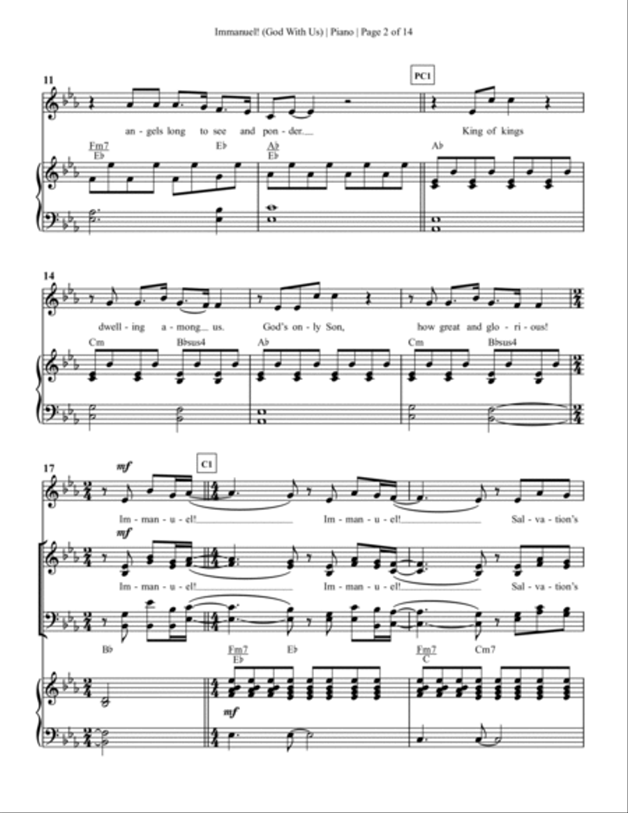 Immanuel! (God With Us) - Anthem - Piano/Vocal/Rhythm 4-Part scores gallery preview page 3