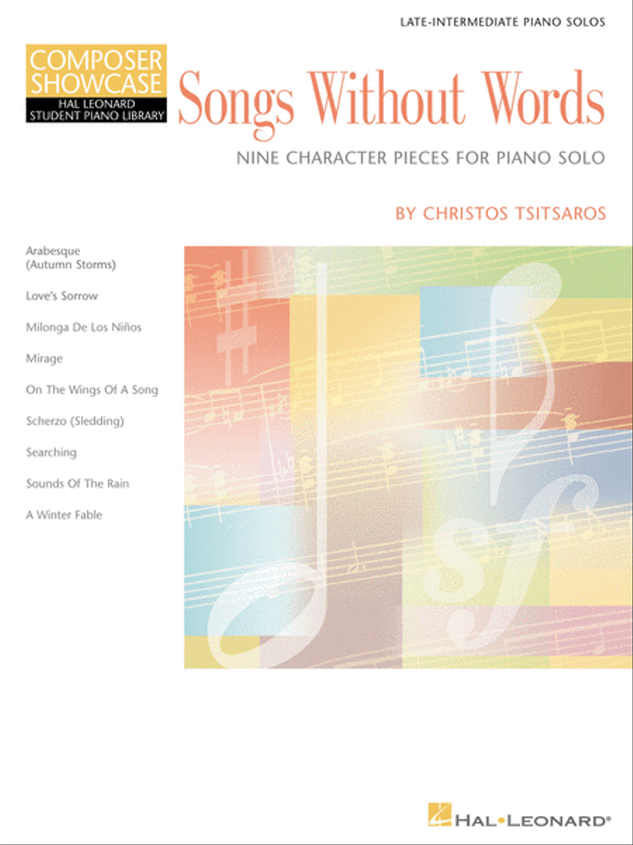 Songs Without Words - Nine Character Pieces for Piano Solo Piano Method scores gallery preview page 1