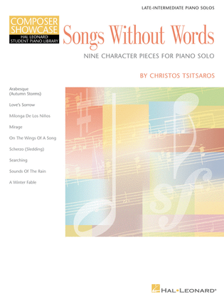 Book cover for Songs Without Words - Nine Character Pieces for Piano Solo