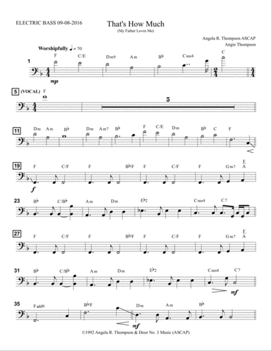 That's How Much (My Father Loves Me) Electric Bass Guitar Bass Guitar scores gallery preview page 1