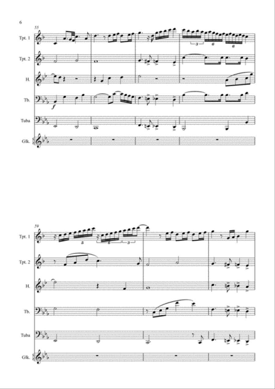 Bohemian Rhapsody Brass Ensemble scores gallery preview page 6