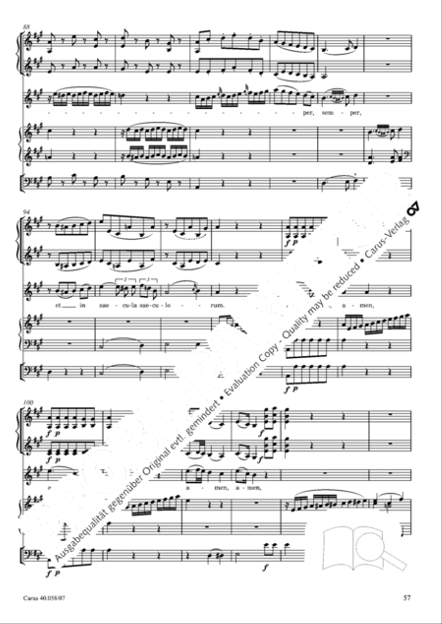 Vesperae solennes de Dominica 4-Part scores gallery preview page 62