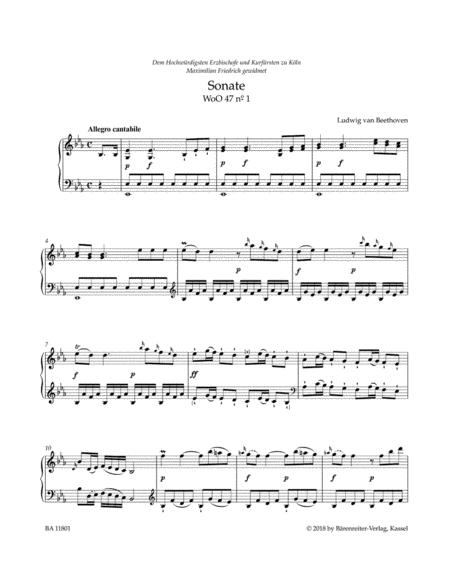 Three Sonatas in D major, E-flat major, f minor, WoO 47
