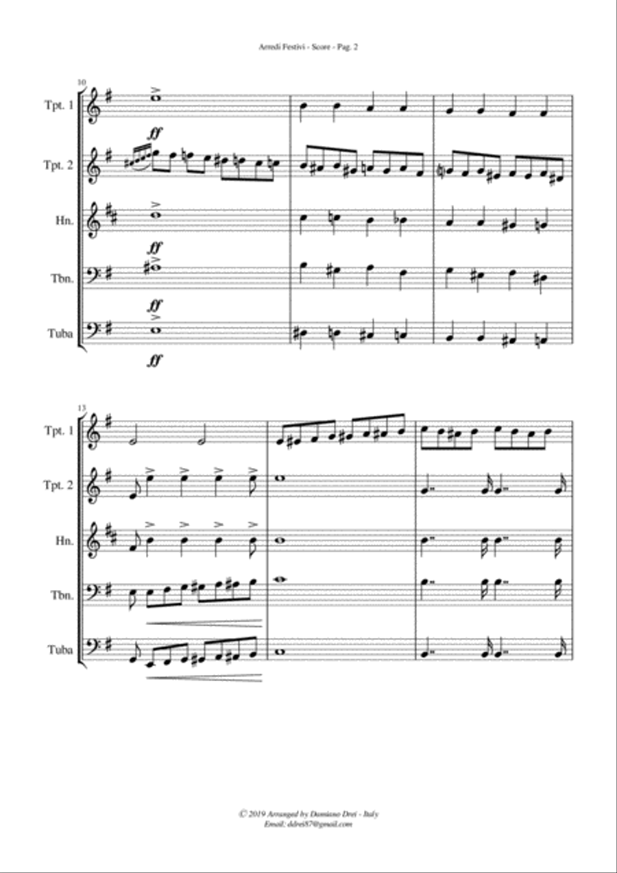 Gli Arredi Festivi from Nabucco - for Brass Quintet Brass Quintet scores gallery preview page 3