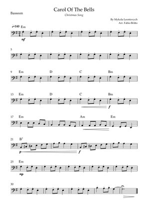 Carol Of The Bells (Christmas Song) for Bassoon Solo with Chords