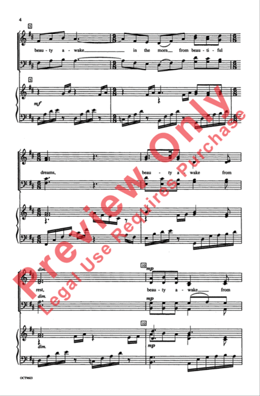 Let Beauty Awake 4-Part scores gallery preview page 3