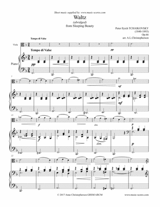 Sleeping Beauty Waltz - Viola and Piano