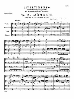 Book cover for Mozart: Three Divertimenti