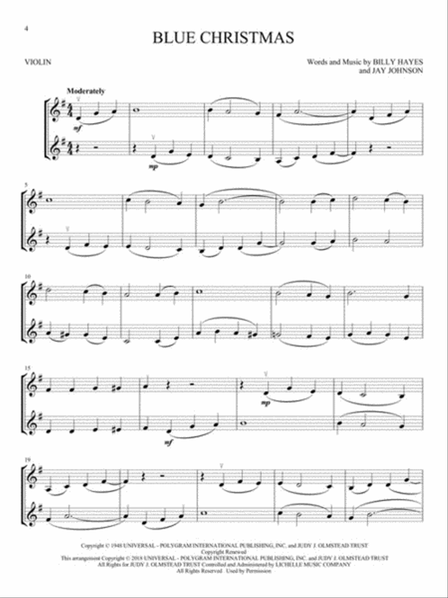 Christmas Favorites for Violin Duet String Duet scores gallery preview page 3