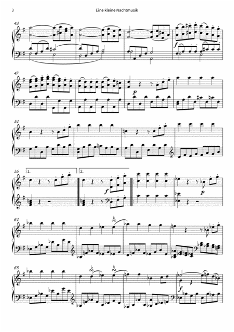 Eine kleine Nachtmusik Piano scores gallery preview page 5