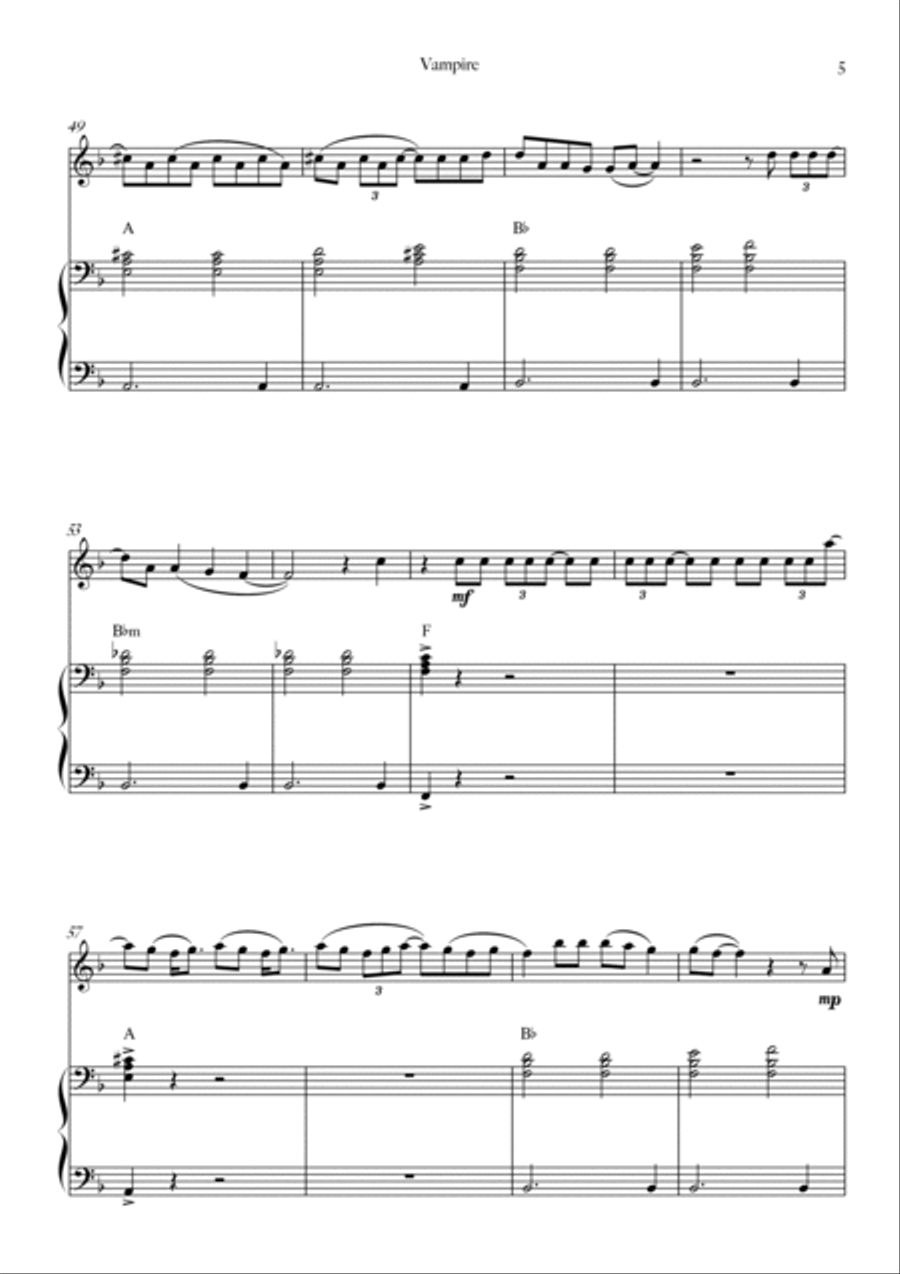 Vampire Violin Solo scores gallery preview page 5
