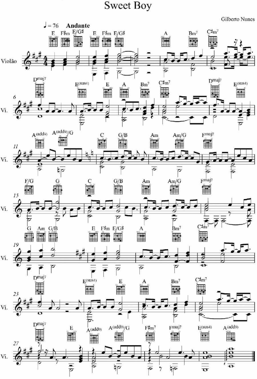 Sweet Boy Electric Guitar scores gallery preview page 1