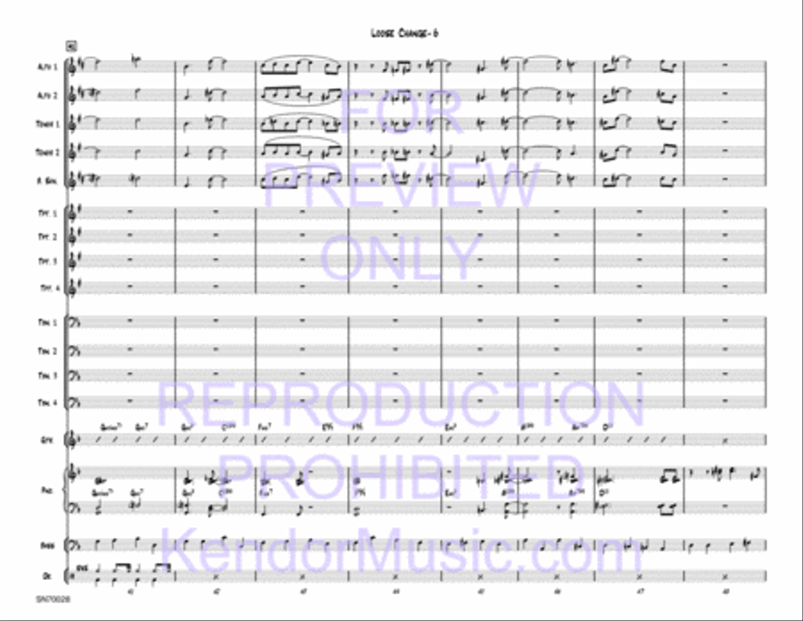 Loose Change (Full Score) Jazz Ensemble scores gallery preview page 7