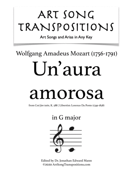 Un'aura amorosa (transposed to G major)