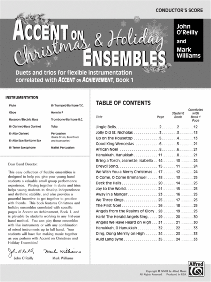 Accent on Christmas and Holiday Ensembles Concert Band scores gallery preview page 2