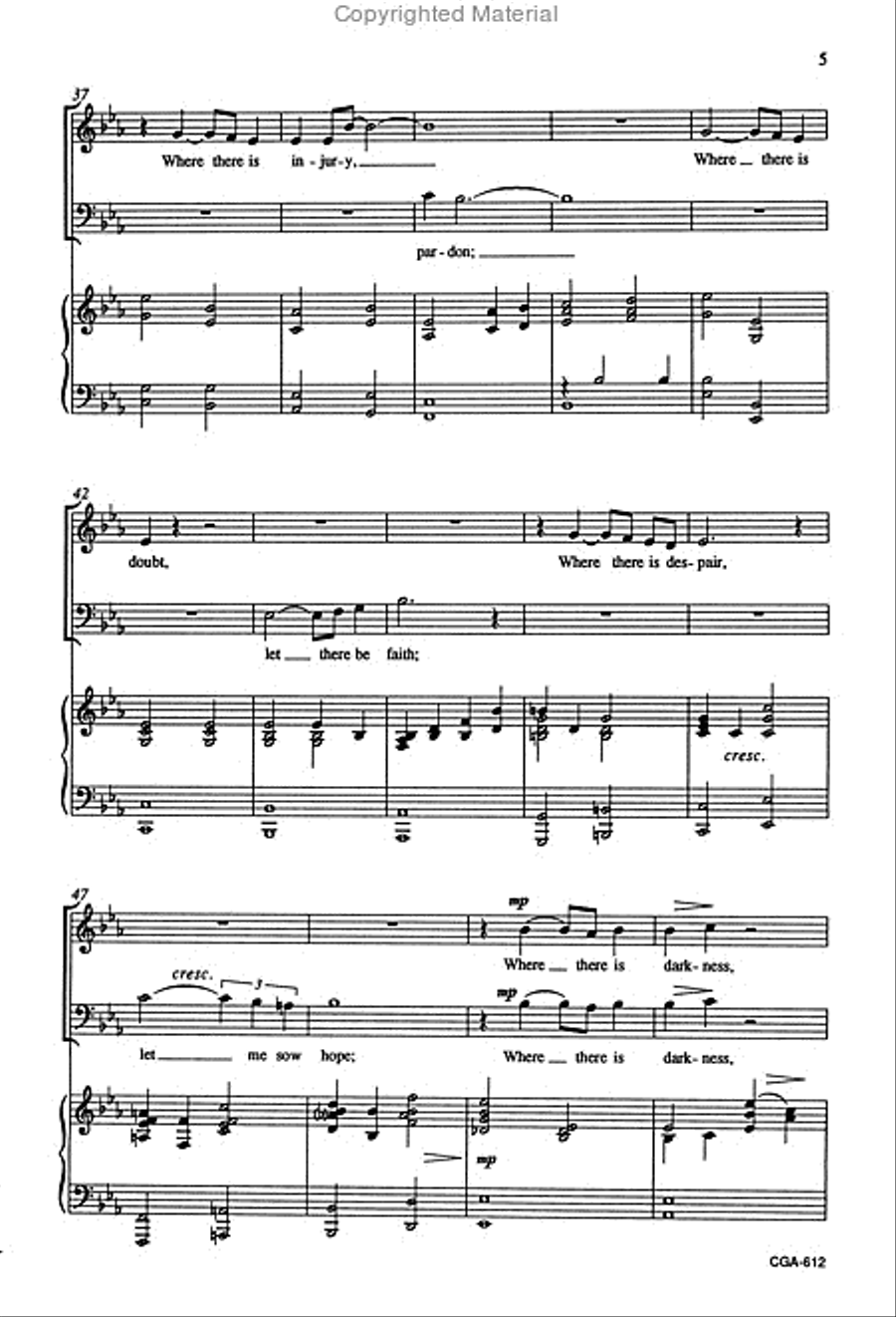 Lord, Make Me an Instrument of Thy Peace 4-Part scores gallery preview page 5