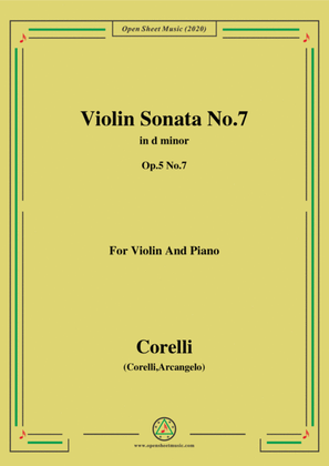 Corelli-Violin Sonata No.7 in d minor,Op.5 No.7,for Vioin&Piano