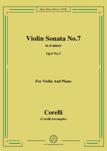 Corelli-Violin Sonata No.7 in d minor,Op.5 No.7,for Vioin&Piano image number null