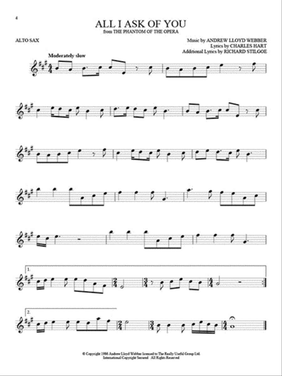 101 Broadway Songs for Alto Sax Alto Saxophone scores gallery preview page 4