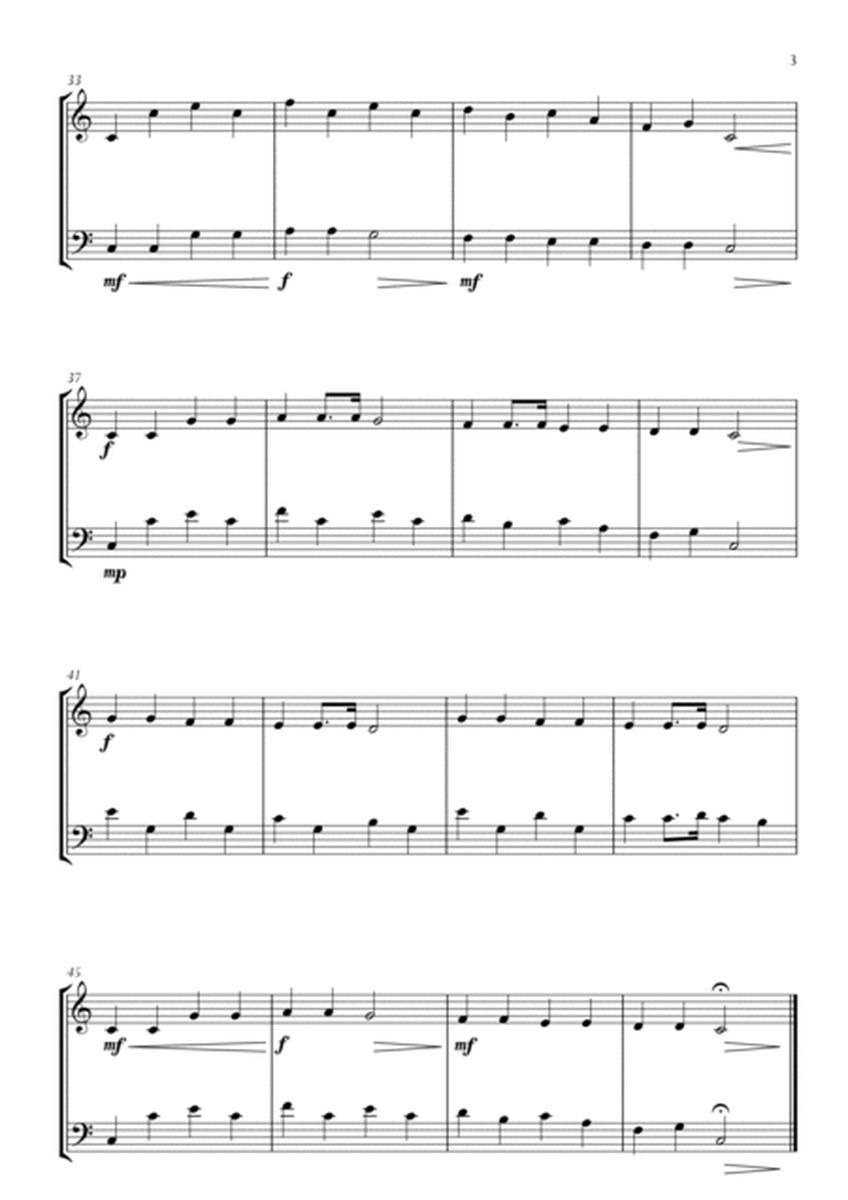 Twinkle Twinkle Little Star in C Major for Violin and Cello Duo. Easy. image number null