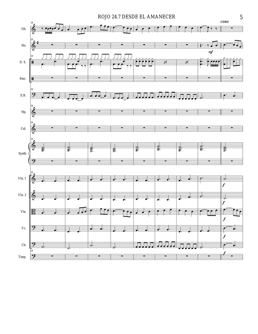 Rojo 24.7 Desde el amanecer Partituras Large Ensemble scores gallery preview page 6
