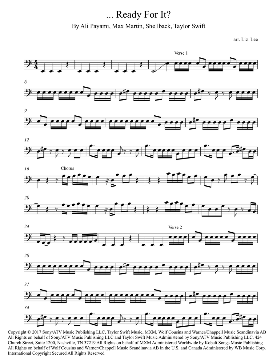 ...ready For It? Cello Solo scores gallery preview page 2
