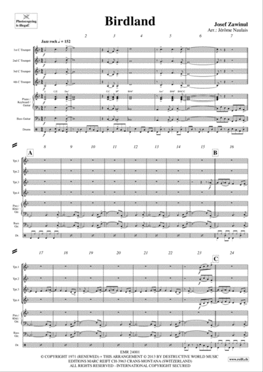 Birdland Trumpet scores gallery preview page 3