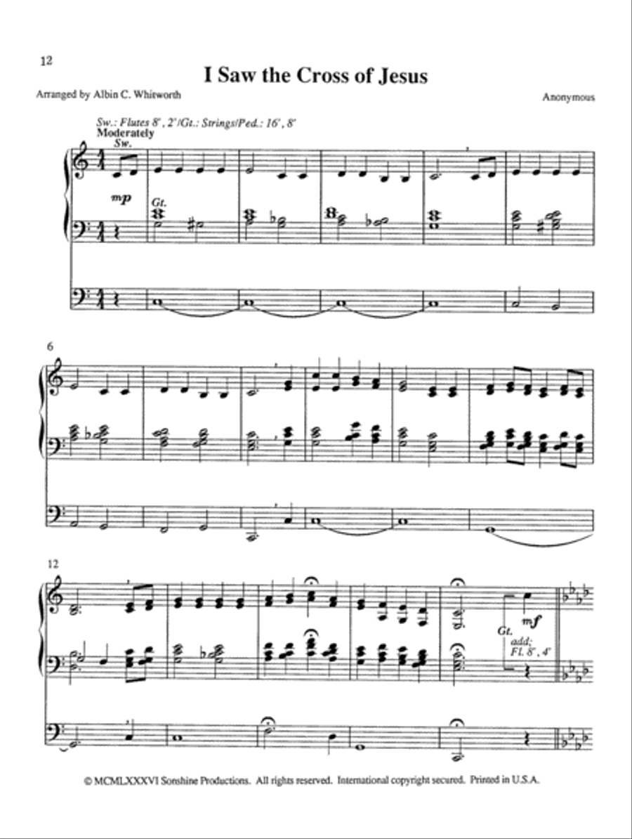 Eleven Easy Organ Solos for Worship Organ Solo scores gallery preview page 6