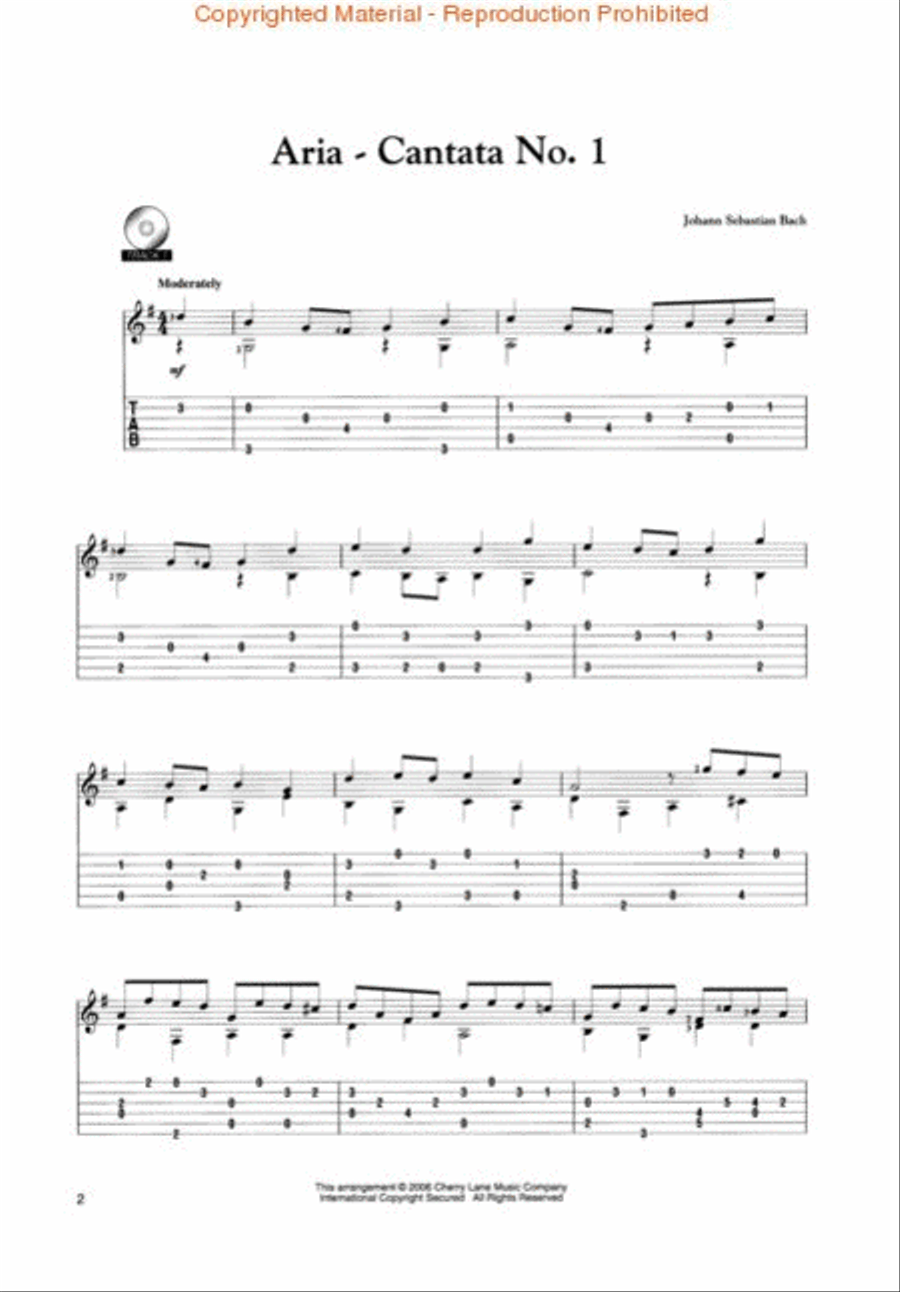 J.S. Bach – 50 Solos for Classical Guitar Acoustic Guitar scores gallery preview page 2