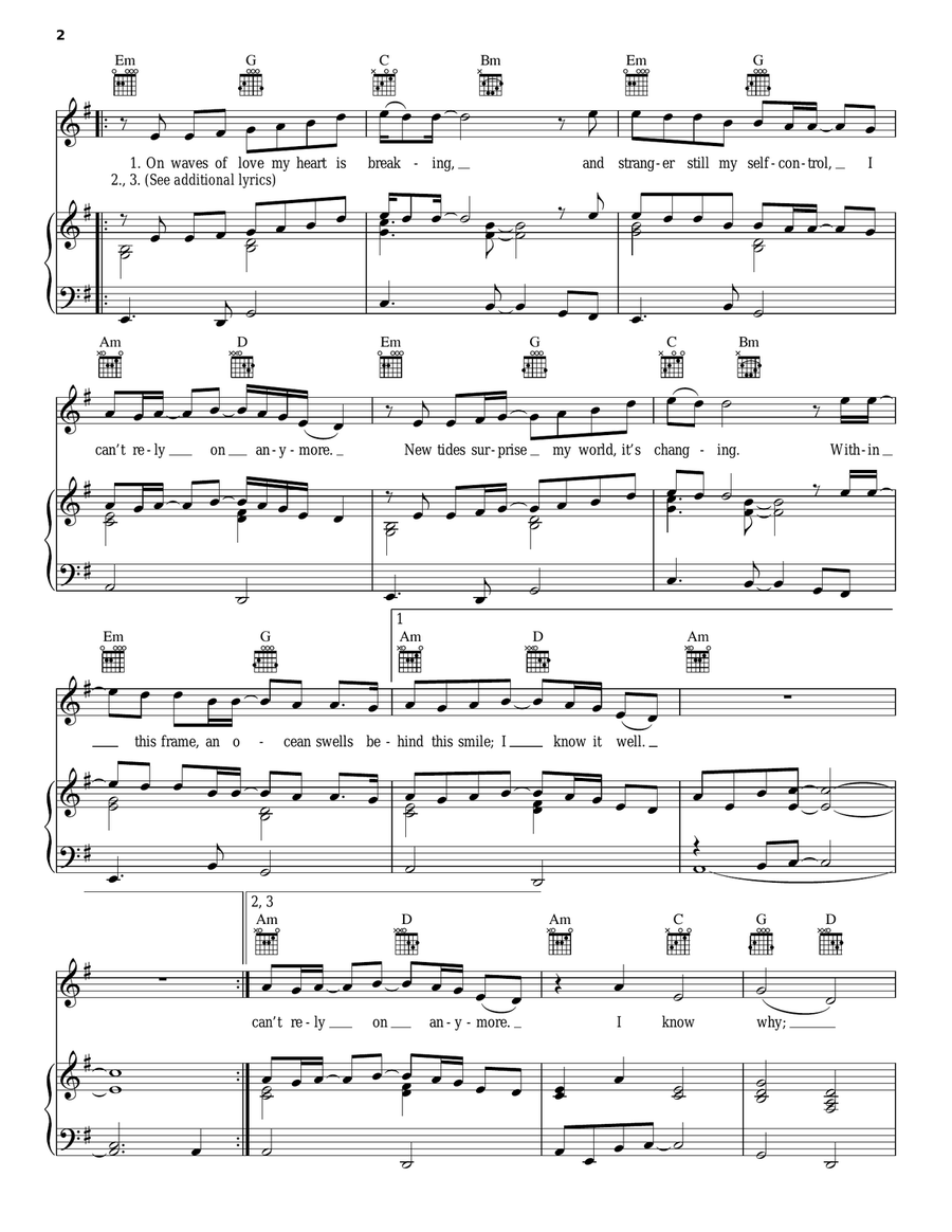 Ship Of Fools Piano, Vocal, Guitar scores gallery preview page 2