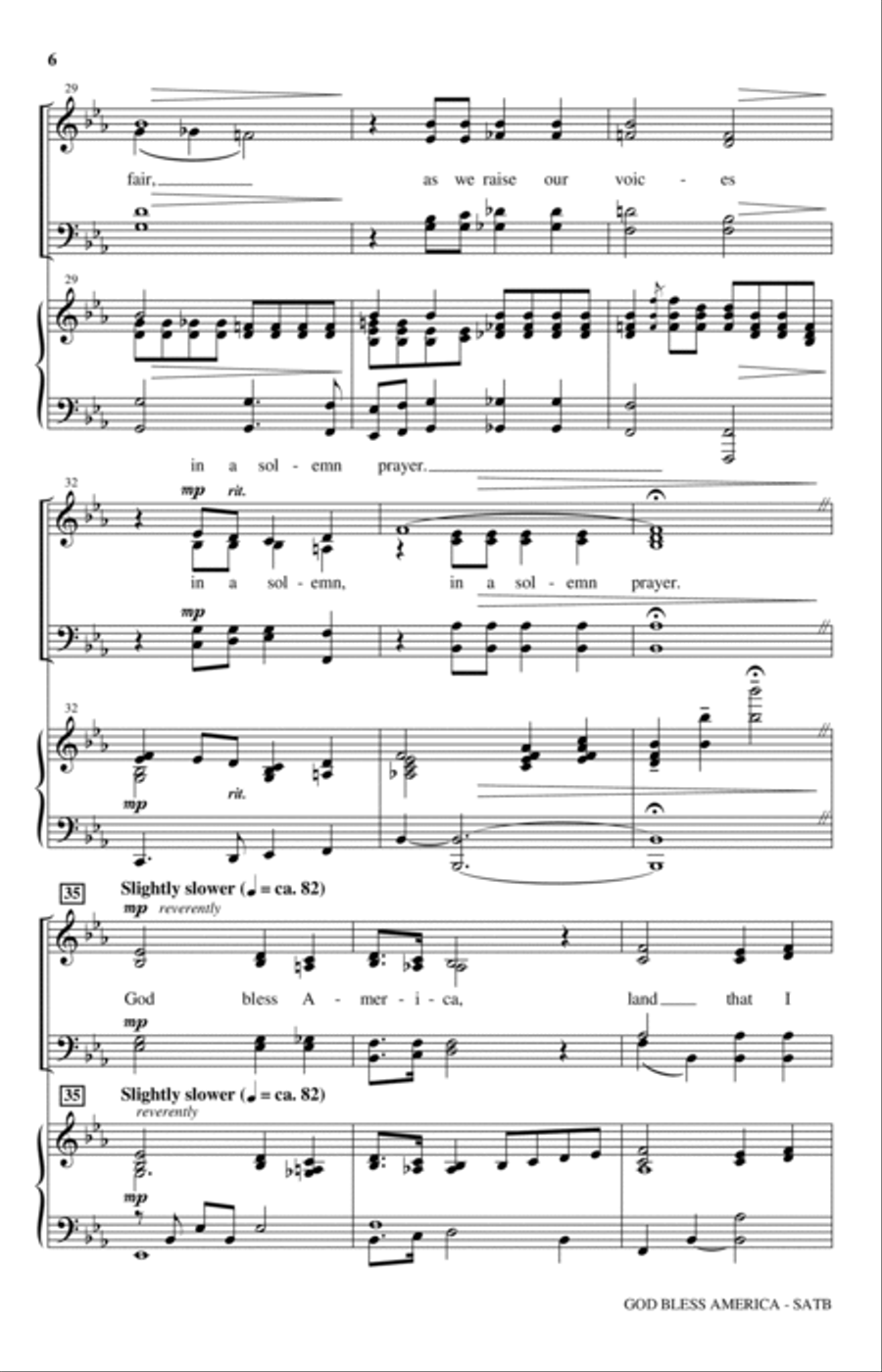 God Bless America (arr. Joseph M. Martin) 4-Part scores gallery preview page 4