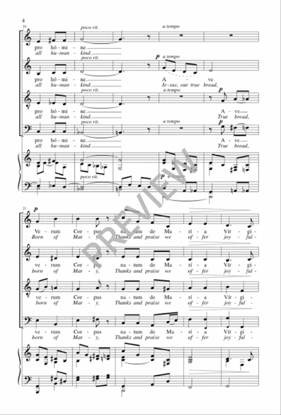 Ave verum corpus 4-Part scores gallery preview page 5