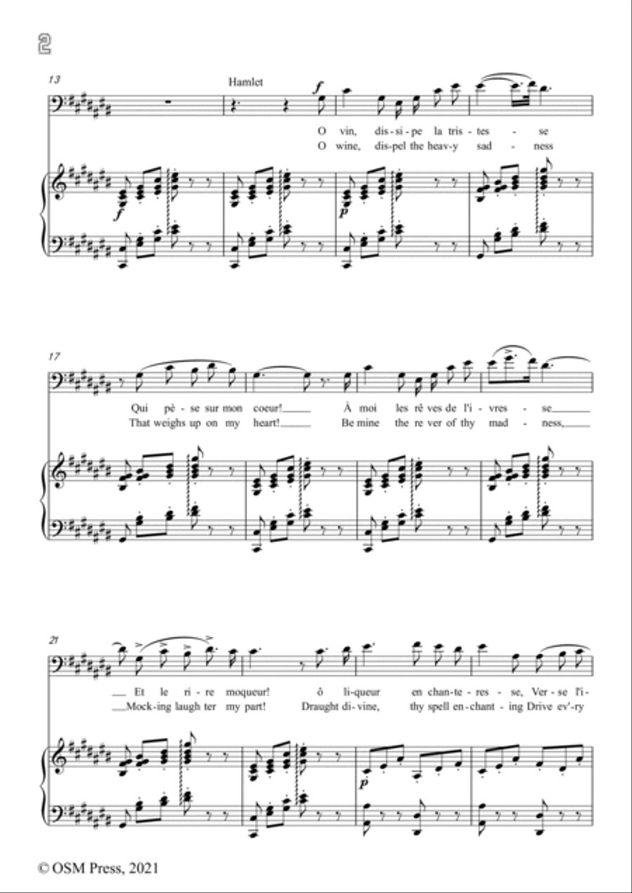 A. Thomas-O vin,dissipe le tristesse,in C sharp Major,from Hamlet,for Voice and Piano Voice Solo scores gallery preview page 4
