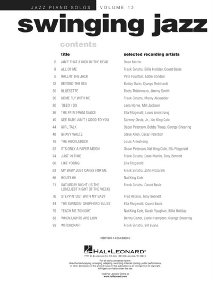 Swinging Jazz Swinging Jazz Piano Solo scores gallery preview page 2
