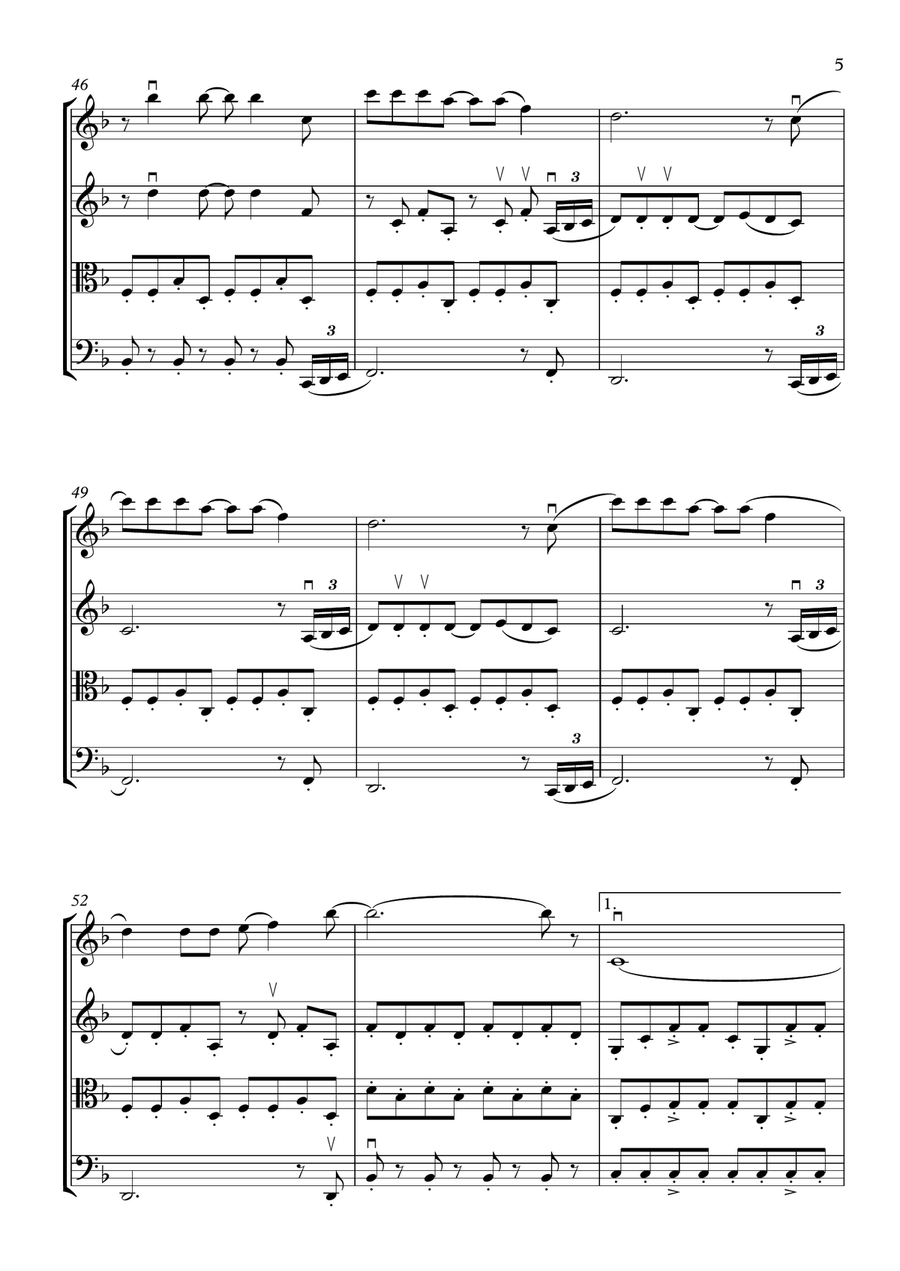 Honey, Honey String Quartet scores gallery preview page 5