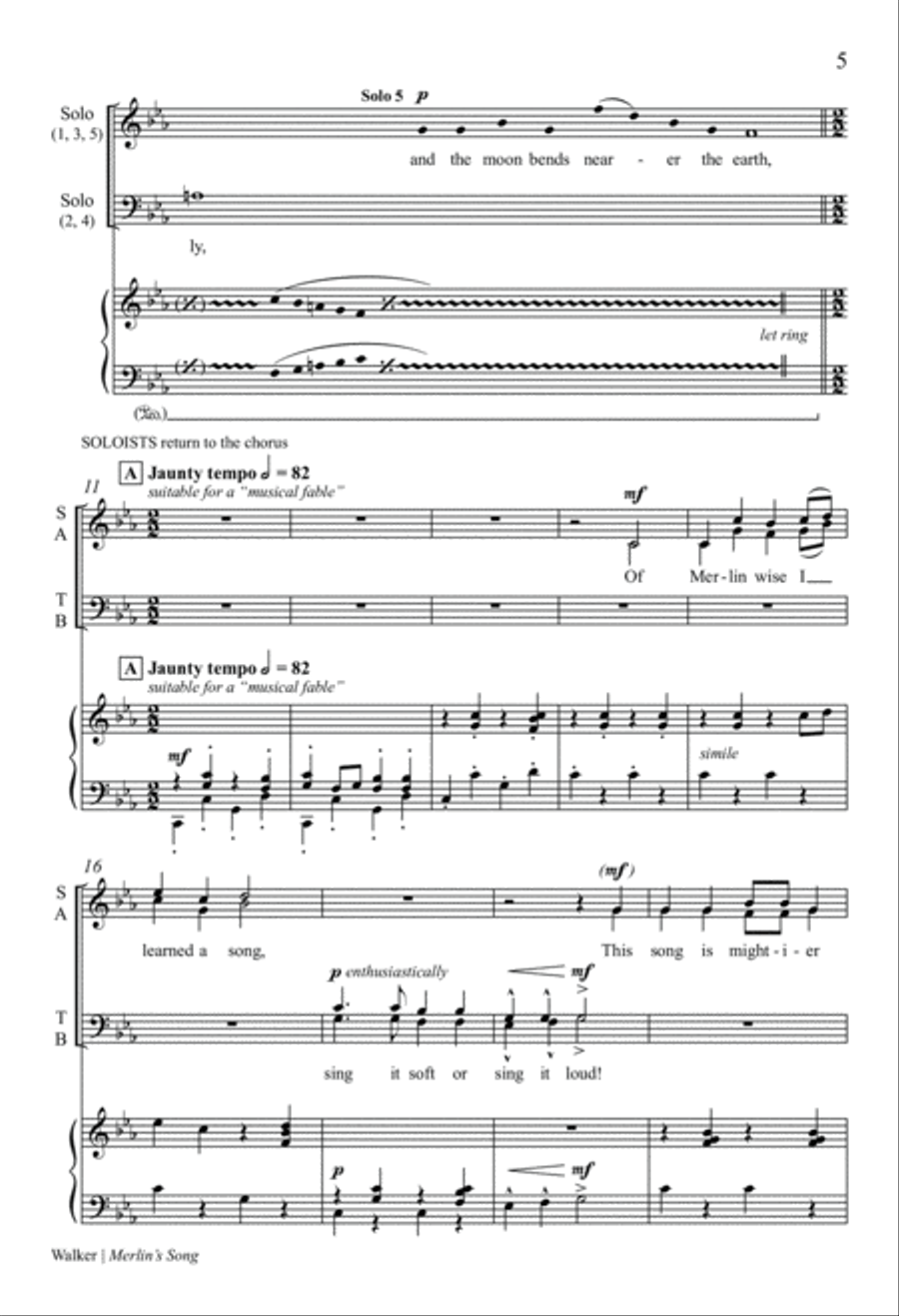 Merlin's Song 4-Part scores gallery preview page 5