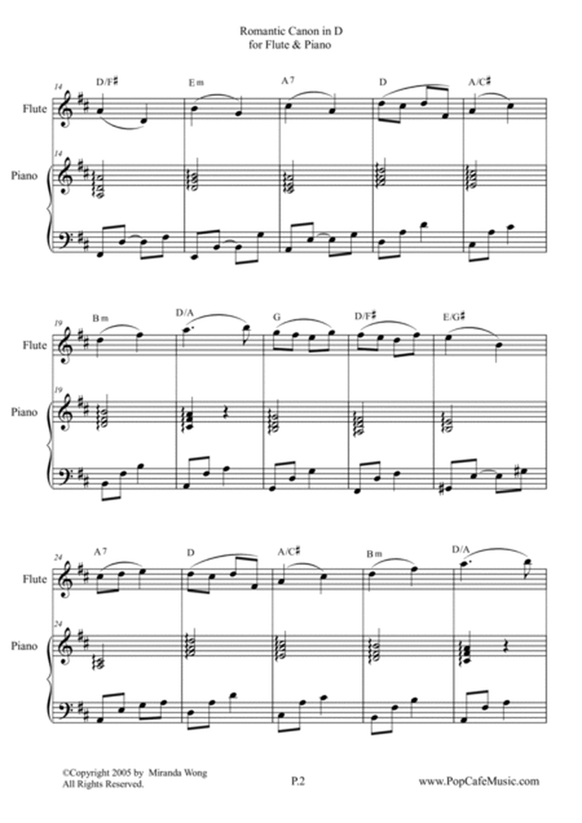 Romantic Canon in D for Flute & Piano