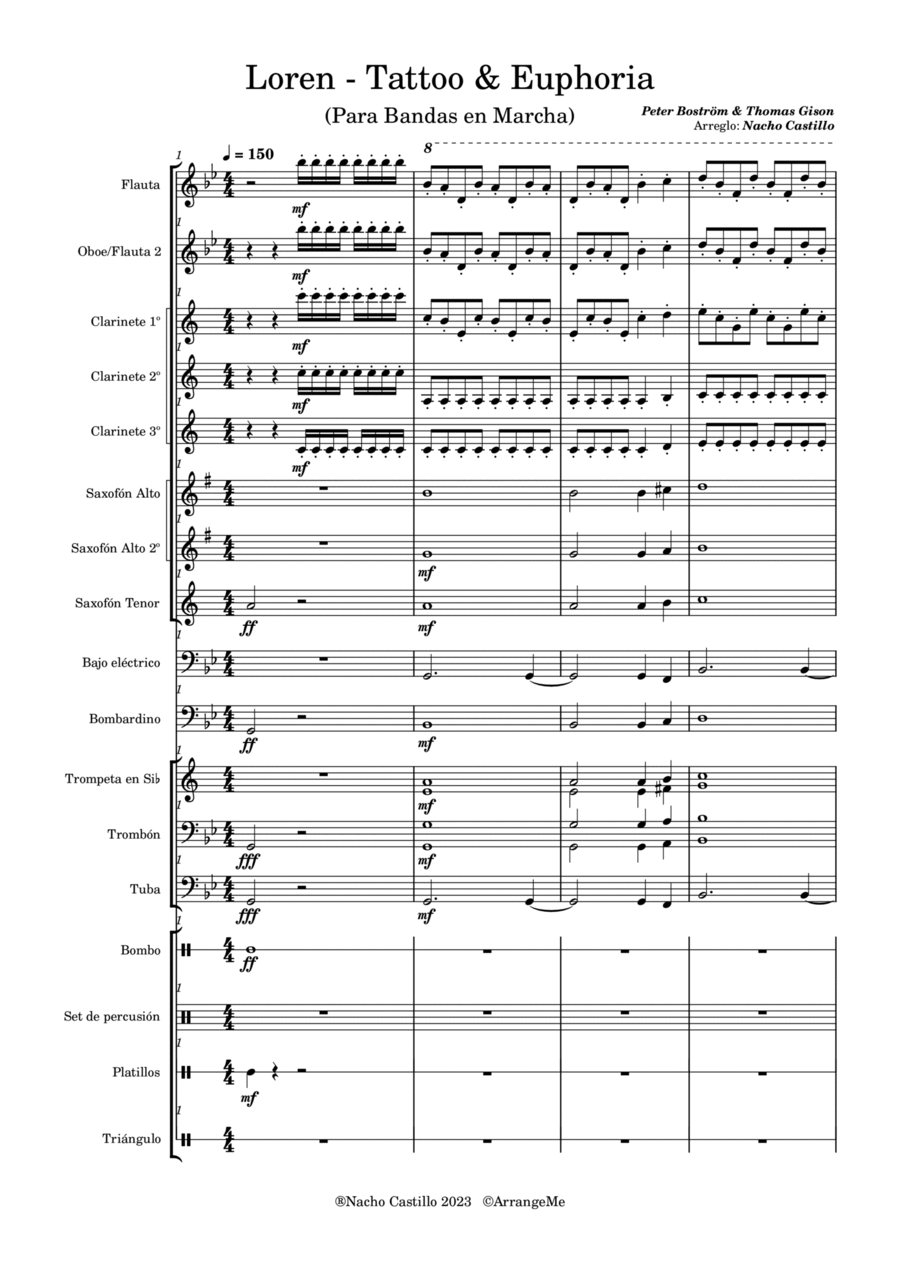 Tattoo Marching Band scores gallery preview page 1