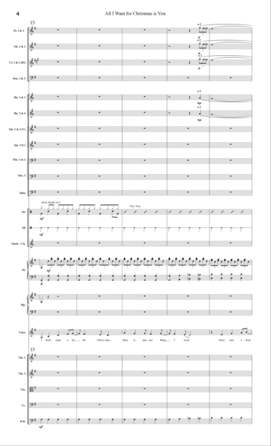 All I Want For Christmas Is You Full Orchestra scores gallery preview page 6