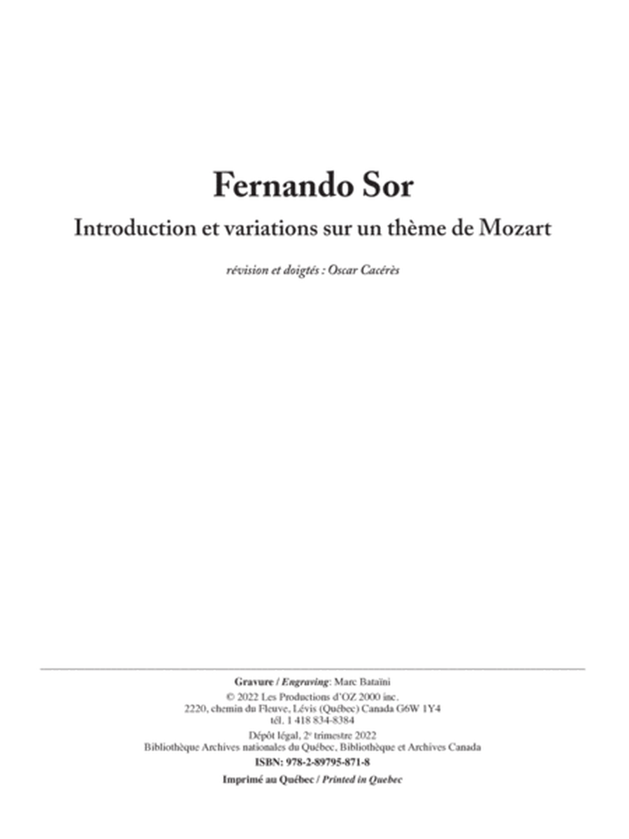 Introduction et variations sur un thème de Mozart