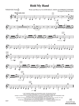 Hold My Hand: 3rd Violin (Viola [TC])