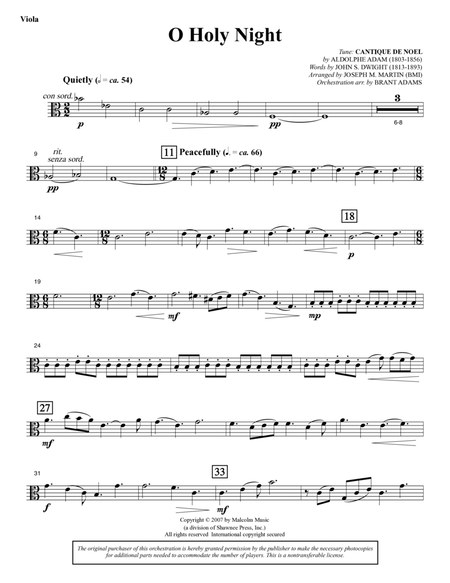 O Holy Night (from Carols For Choir And Congregation) - Viola