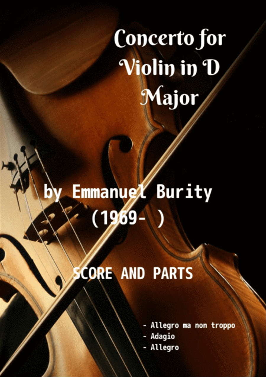 Concerto for Violin in D Major by Emmanuel Burity (1969- ) String Orchestra scores gallery preview page 1