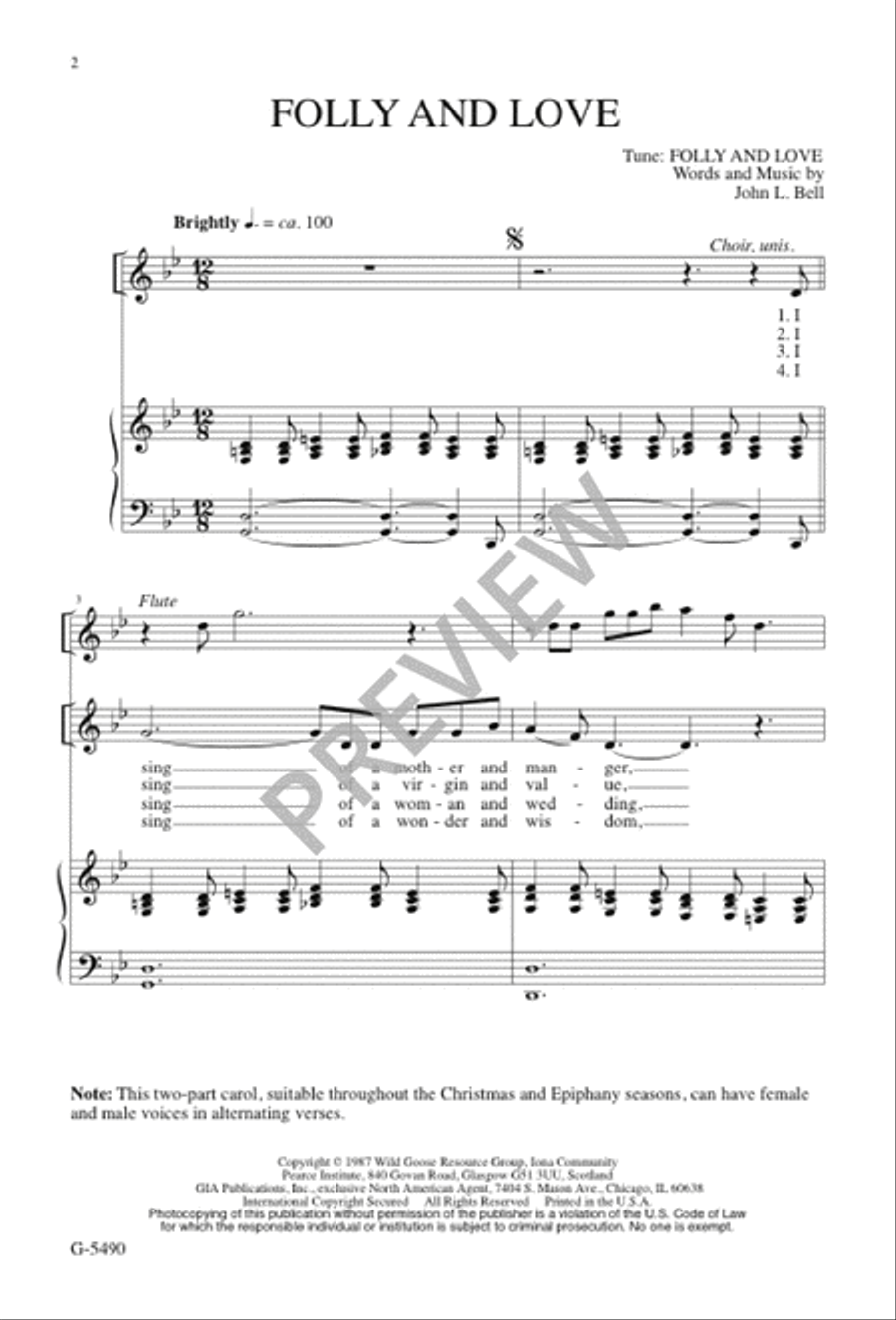 Folly and Love 2-Part scores gallery preview page 3