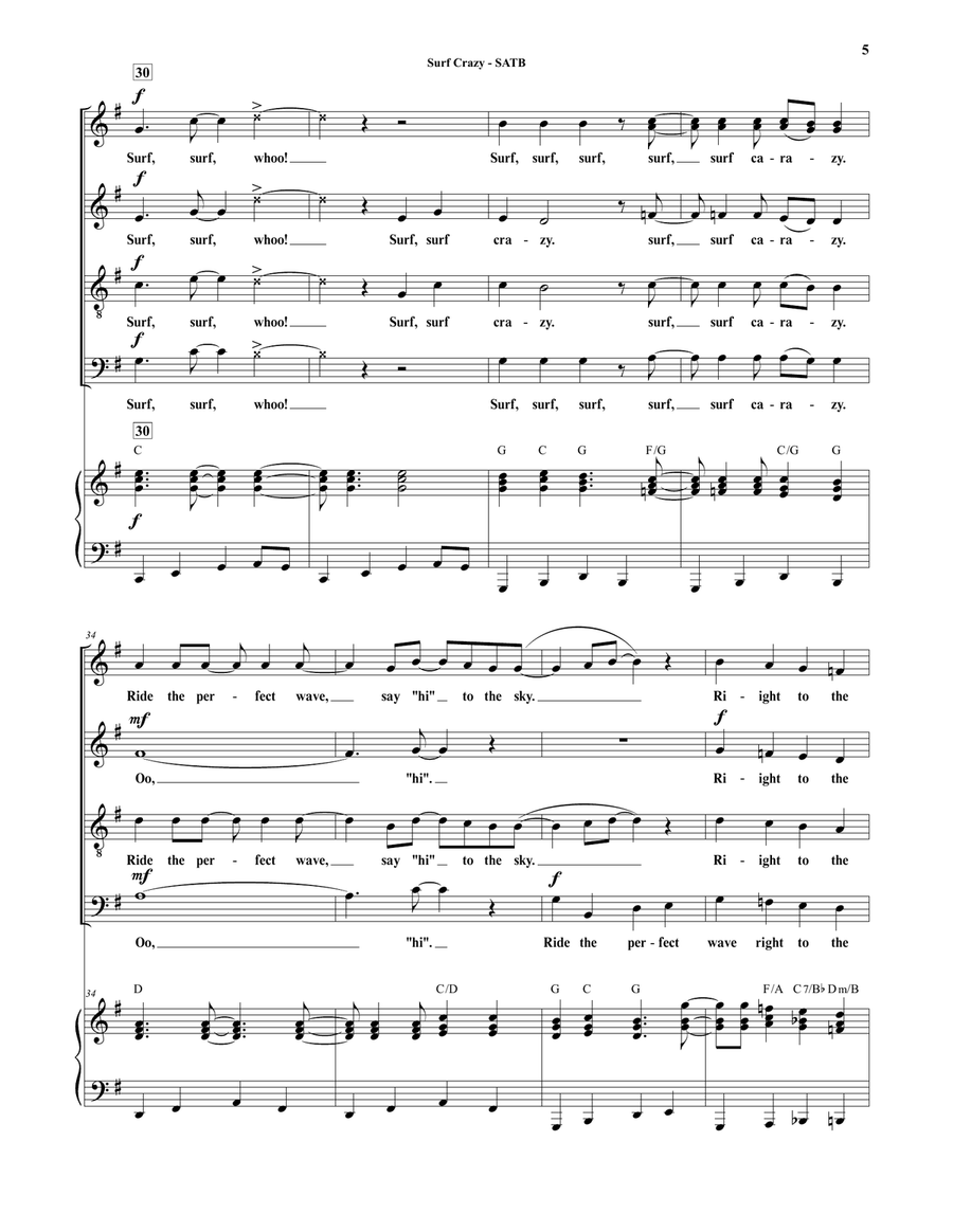 Surf Crazy 4-Part scores gallery preview page 5