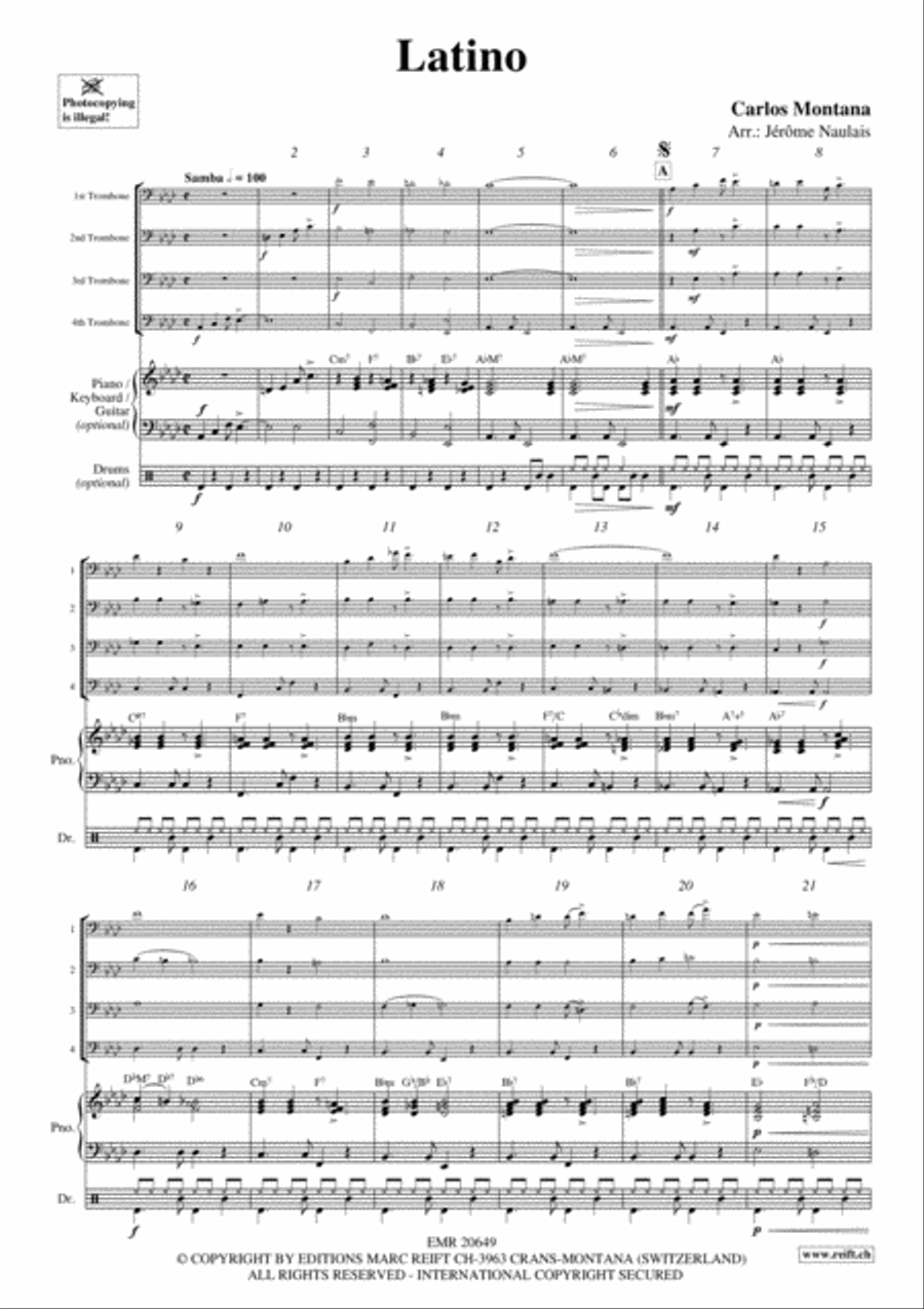 Latino Trombone Quartet scores gallery preview page 3