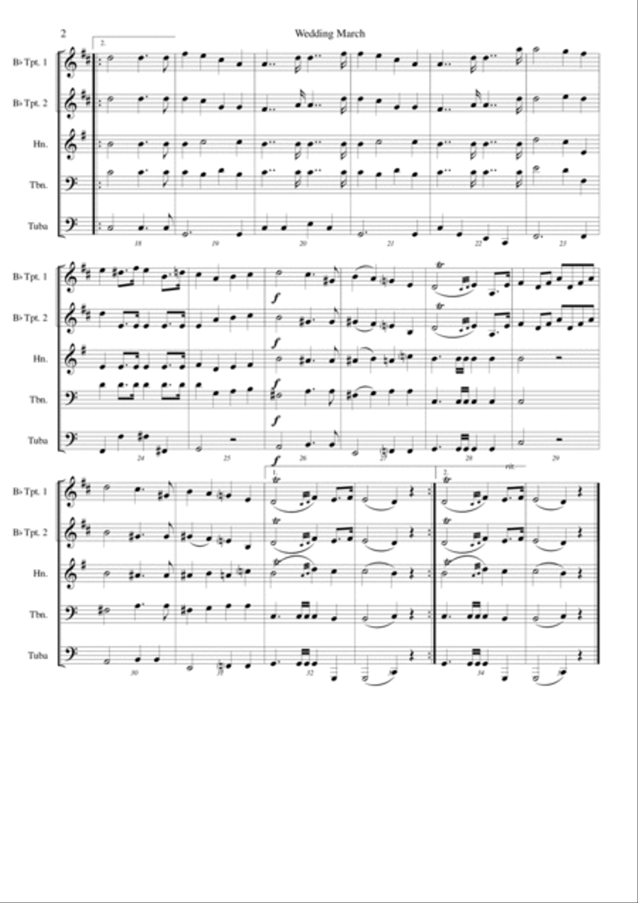 Wedding March Wedding March Brass Ensemble scores gallery preview page 2