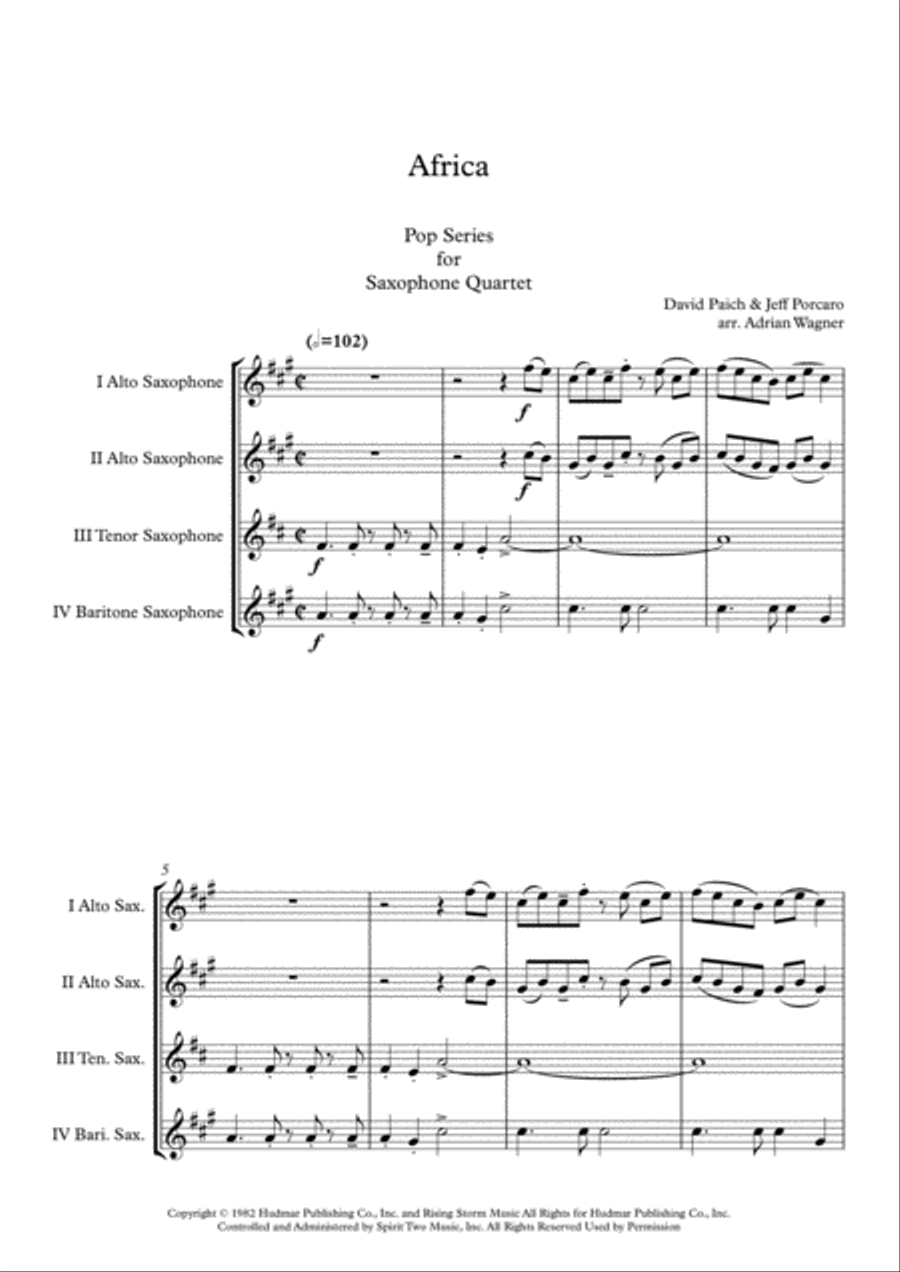 Africa Saxophone Quartet scores gallery preview page 3
