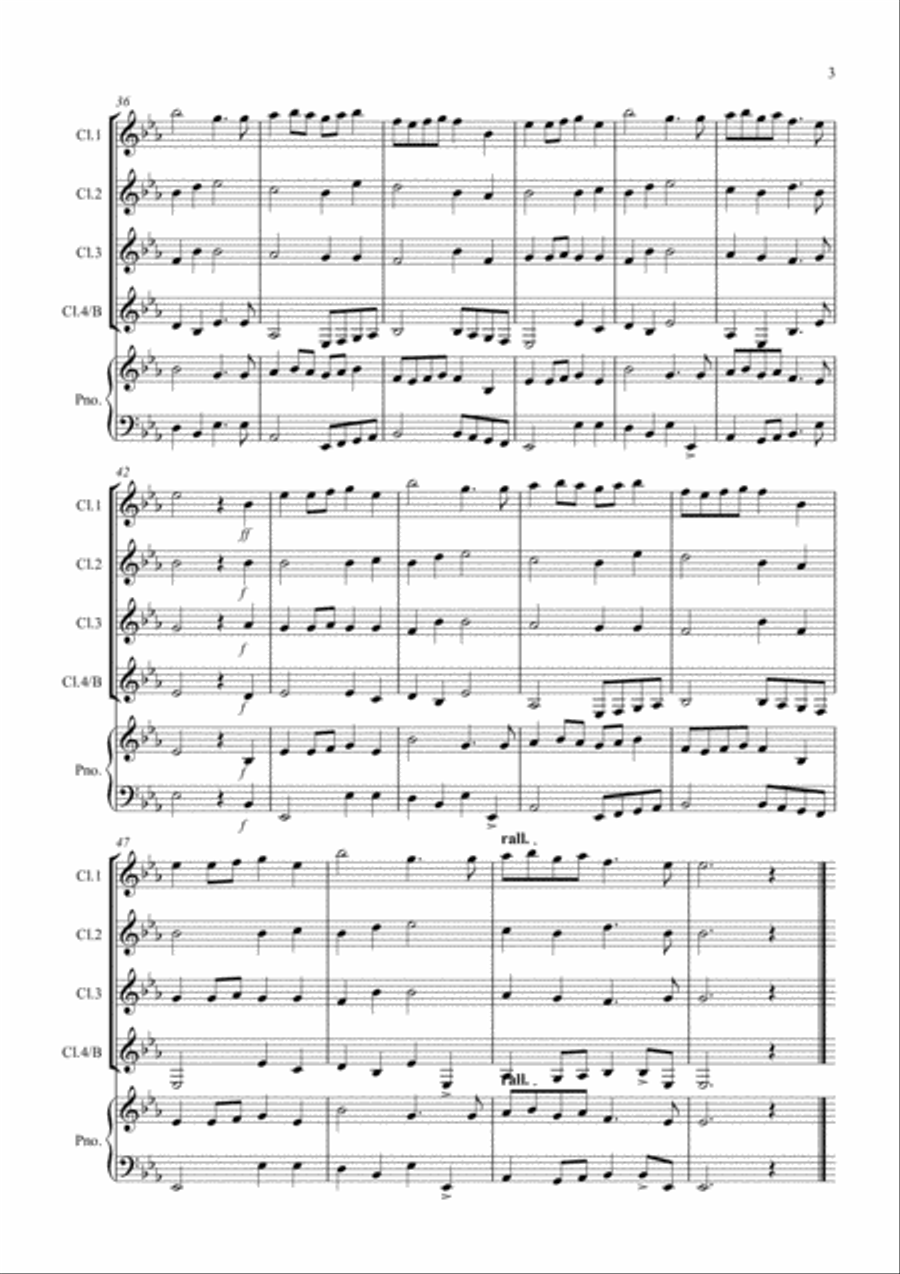 Prelude from Te Deum for Clarinet Quartet Clarinet Quartet scores gallery preview page 3