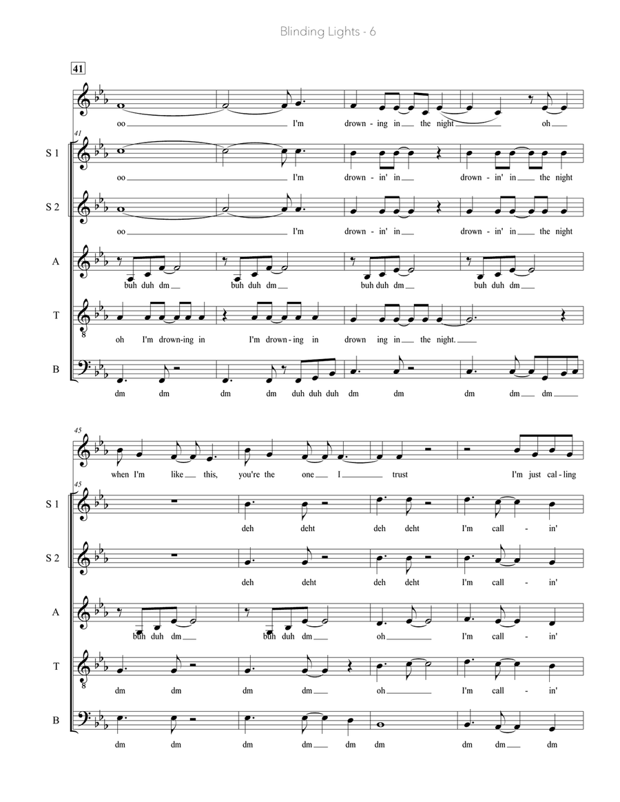 Blinding Lights Blinding Lights 4-Part scores gallery preview page 6